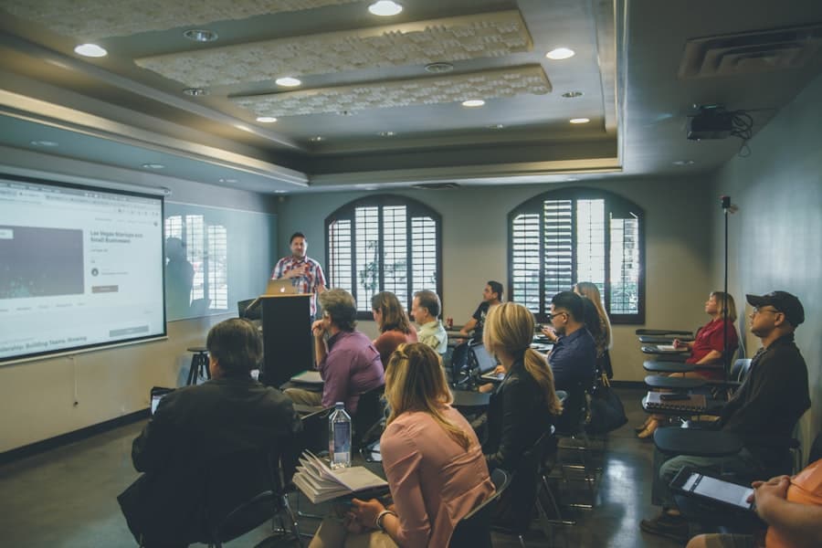 Executive education classroom for the YPO AI Executive Program at the Rick Goings Institute