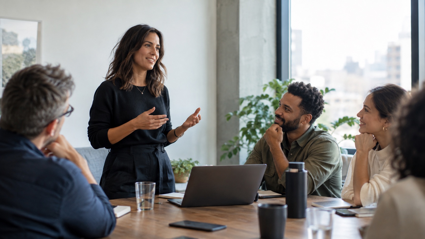 Executive storytelling workshop with leaders discussing employee engagement, purpose-driven communication, organizational culture, and executive education at the Rick Goings Institute
